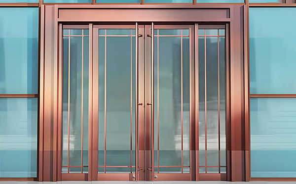 青河玻璃地弹门